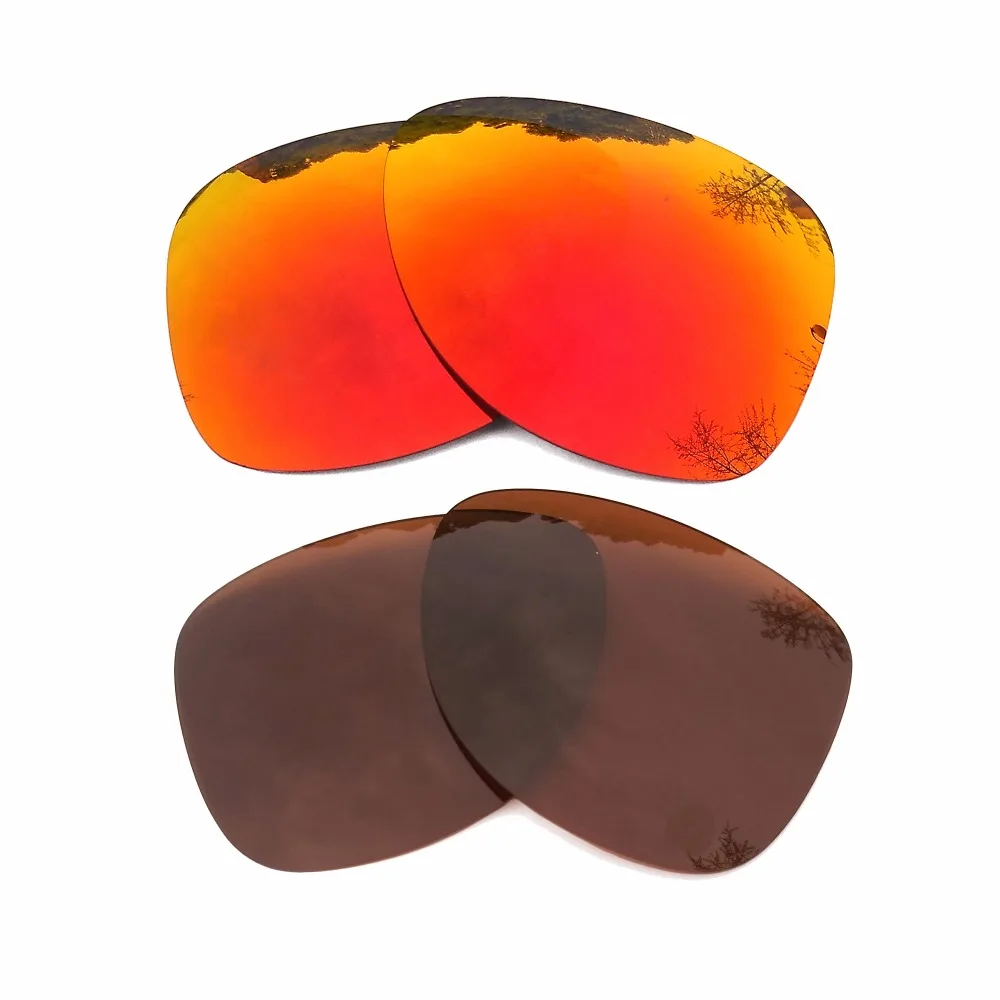 Orange Red Mirrored & Brown Mirrored Polarized Replacement Lenses for Crosshair 2012 Frame 100% UVA & UVB