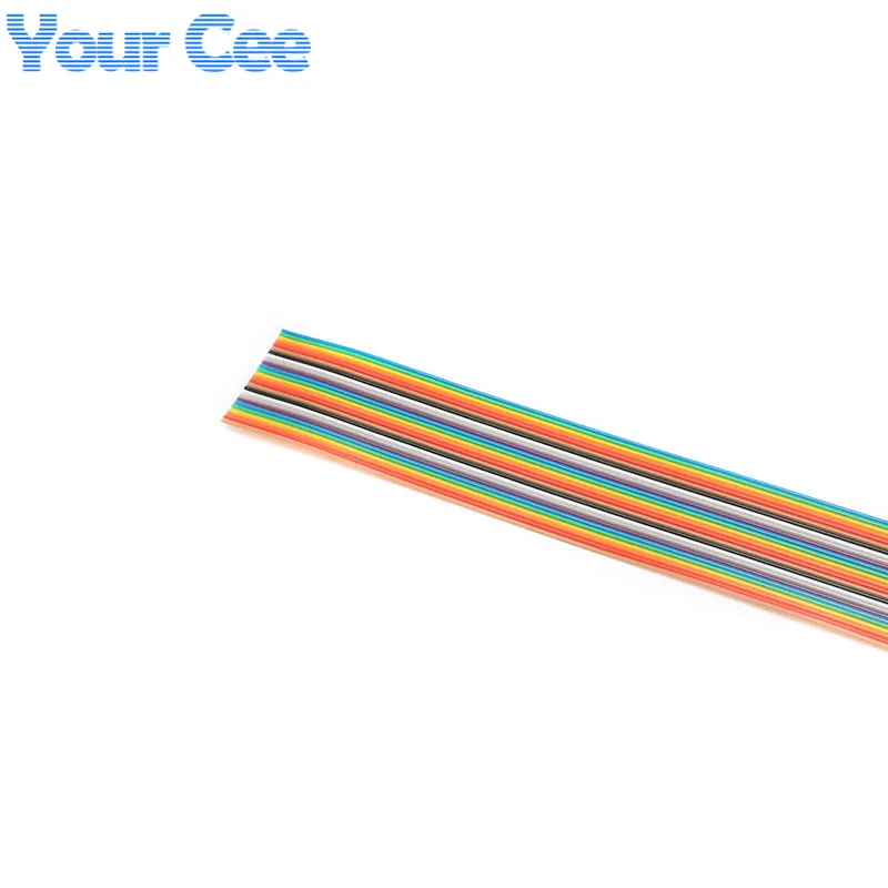 2m/lot Rainbow Ribbon Cable 10P 14P 16P 20P 26P 34P 40P 50P Flat Color Wire 1.27mm Spacing Pitch