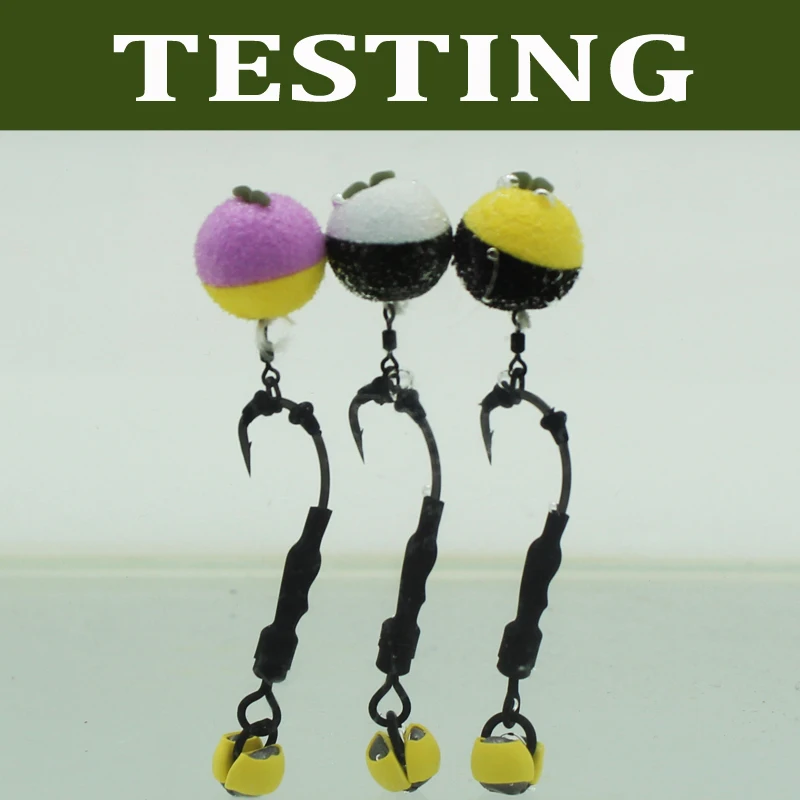 15szt Boilies Carp Fishing Bait Duo Foam Pop Up Boilies Ball Black & Yellow Imitation Bait for Carp Hair Zig Rig Feeder Fishing — zdjęcie 6