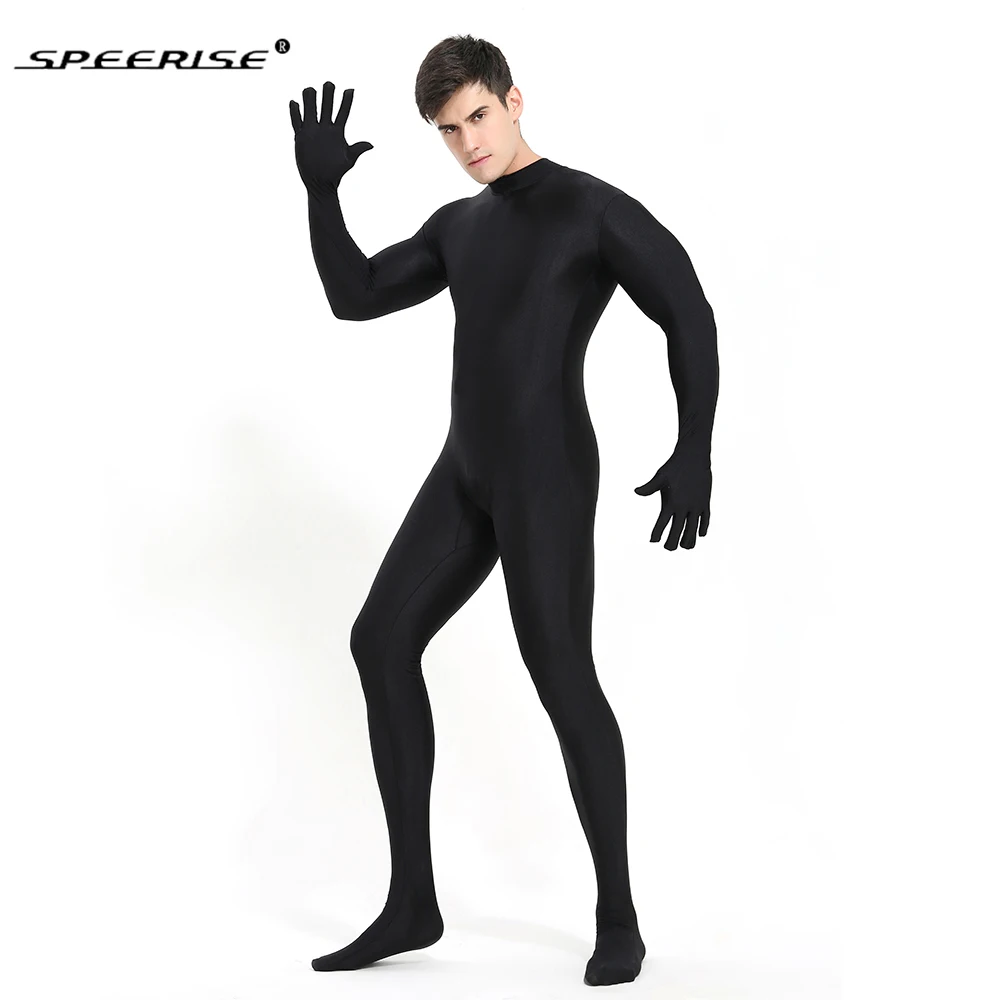 

SPEERISE Black Spandex Zentai Full Body Skin Tight Jumpsuit Unisex Zentai Suit Bodysuit Costume for Women Unitard Lycra Dancewea