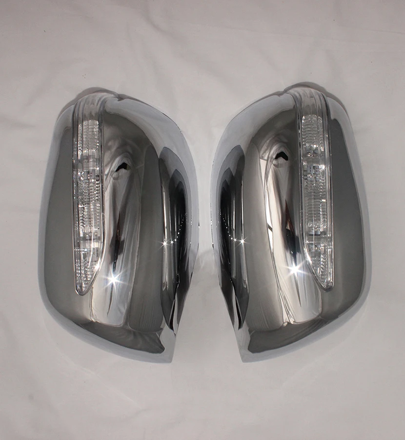 For Honda Fit Jazz 2007 2008 2009 2010 2011 2012 2014 2PCS ABS Chrome plateddoor Rearview door mirror covers with Led