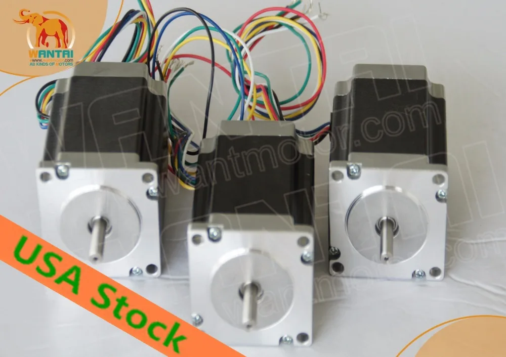 

USA Warehouse(3days ship)CNC Wantai 3 Axis Nema 23 Stepper Motor Dual Shaft 57BYGH115-003B 425oz cnc engrave miling mini desktop