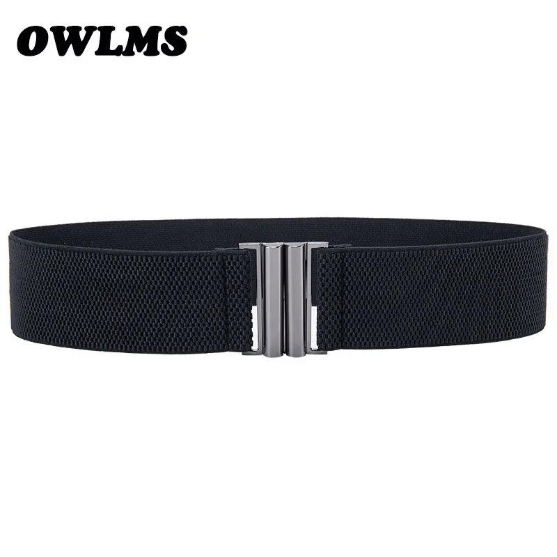 New Design Waistband Belts Women black Metal Belt Ladies Girls Stretchy Elastic Waist Belt Waistbands wide Belts For Women dress