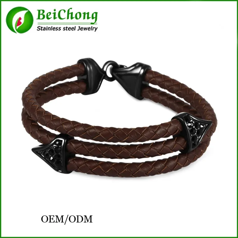 Friend New Fashion Bracelets GENUIME Leather Bracelet for Women Man Best Friends Gift pulseira with CZ