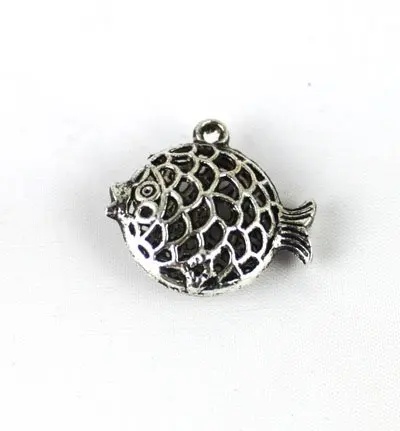 FREE SHIPPING 300PCS Tibetan Silver Color Filigree Fish Charm A13217