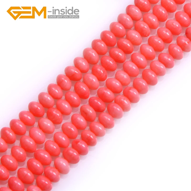 3x5mm 4x6mm Rondelle Shape Coral Beads Natural Spacer Stone Beads Loose Bead For Jewelry Making Bracelet Necklace Strand 15\