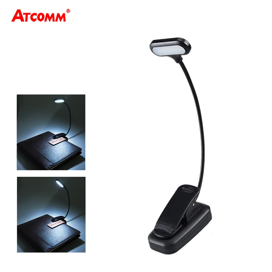 Adjustable LED Book Light With Goosenecks Clip 5 LEDs AAA Battery Powered Flexible Night Reading Desk Lamp Notebook Cool White Похожие на AliExpress