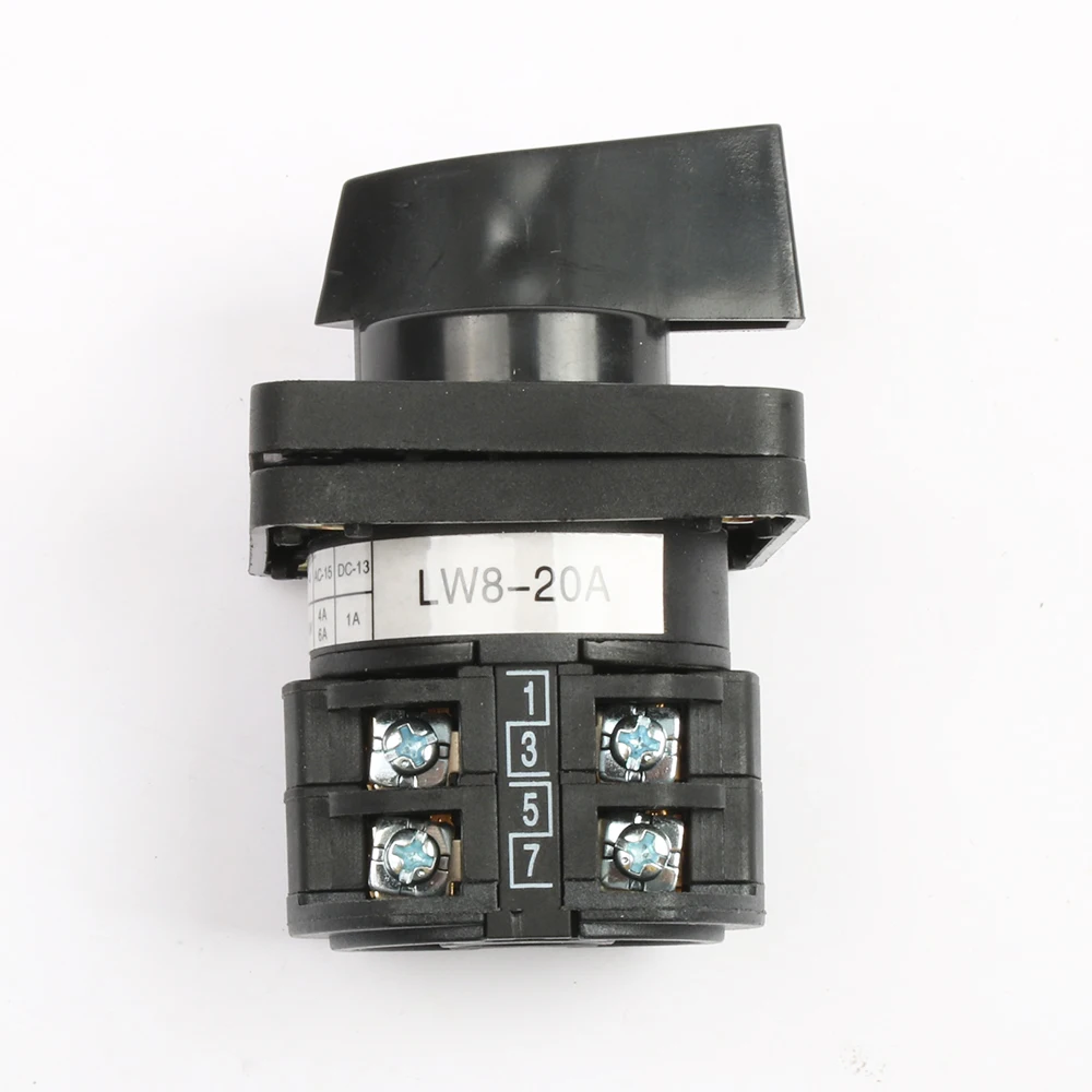 lw8 changeover switch lw8-20/2 20a 380v Universal Changeover combination switch 3 position 2 knots black colour