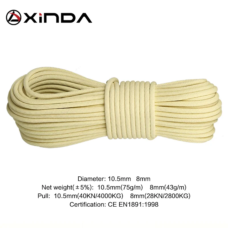 XINDA Escalada Paracord Rock Climbing Rope Outdoor Hiking Fire prevention Safety Rope High Strength Cord Camping Equipment