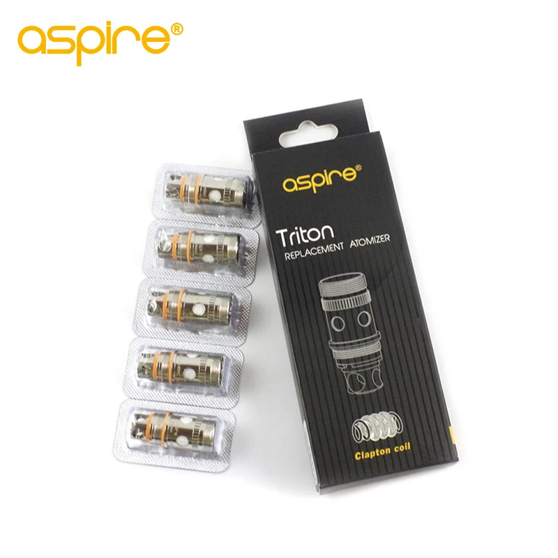 Núcleo de cigarro eletrônico Aspire para cigarro eletrônico, tanque atomizador Triton 2, bobina de substituição 1,8 ohm, 0,3 ohm, 0,4 ohm, 0,5ohm, 5pcs por pacote