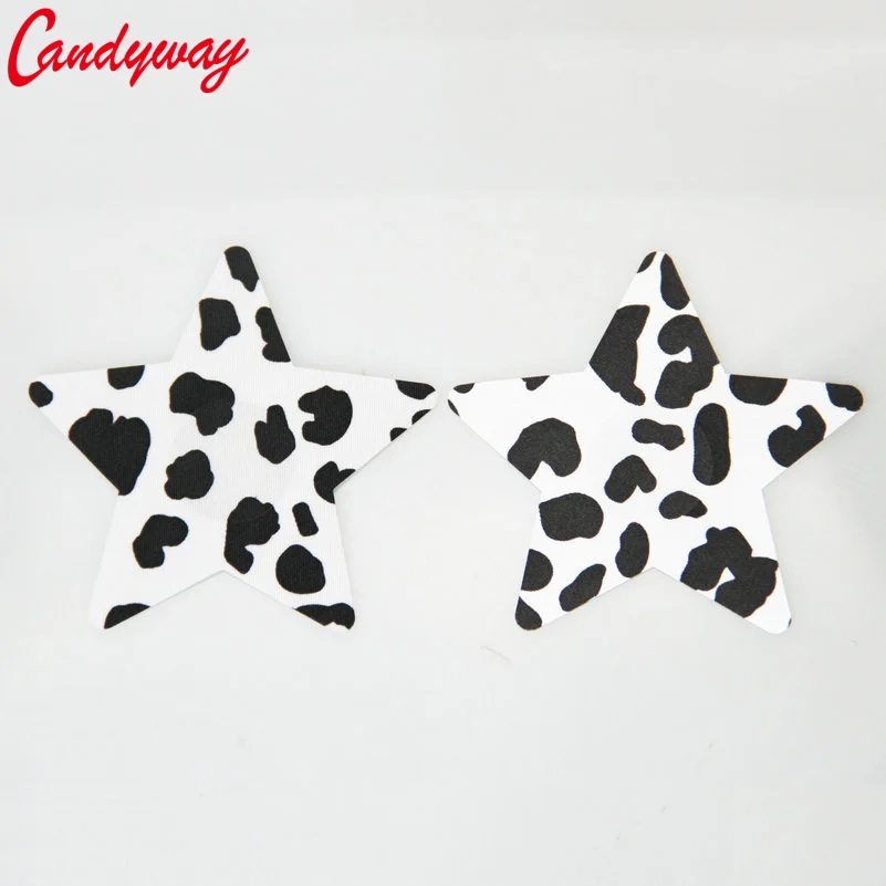 4 Styles Speckle Design Milk Cow Paste Star Skull Sunflower Heart Sexy Paste Breast Bra Nipple Cover Adhesive erotic Sex Sticker