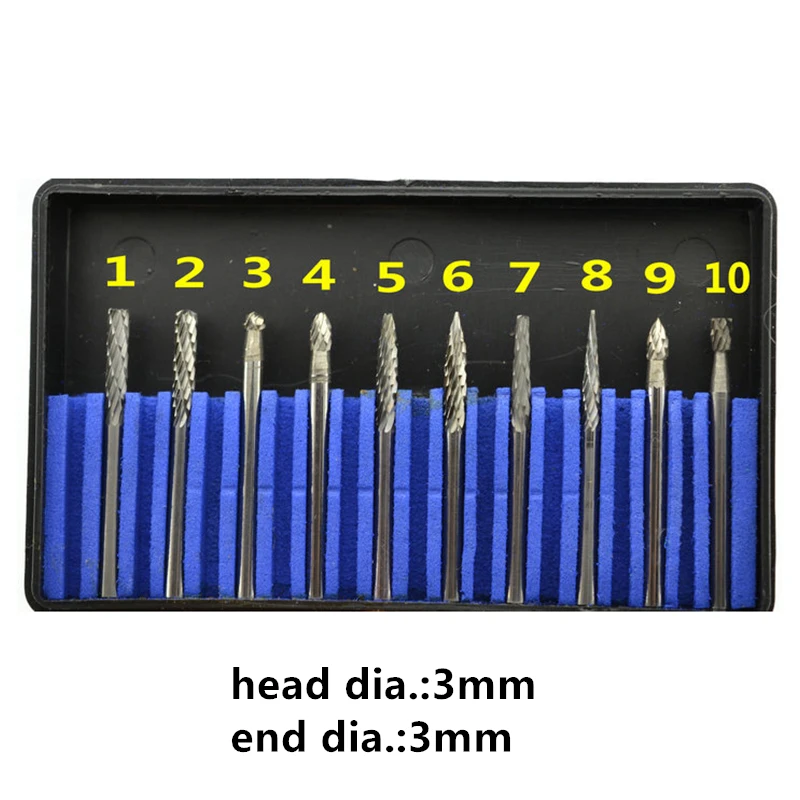 Borntun Wolfraam Slijpen Bits Polijsten Buffing Heads Accessoire Harde Legering Roterende Bestanden Frezen Snijden Polijstmachine Tool