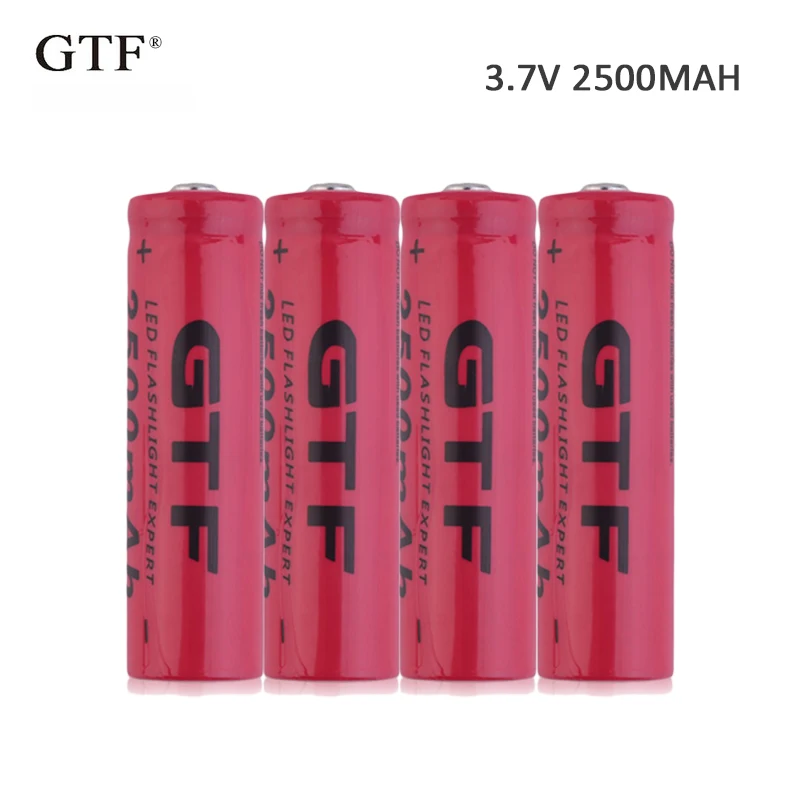 GTF 2500mAh 14500 akumulator litowy wielokrotnego ładowania wskazówka 3.7 V latarka akumulator bateria Dropshipping