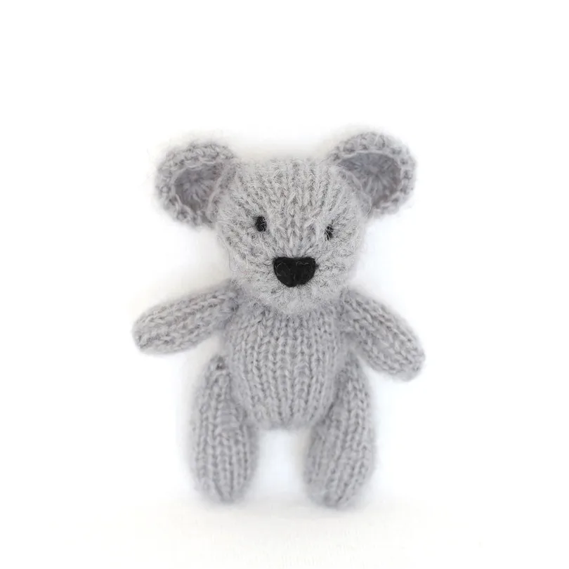 Prezent na boże narodzenie jasnoszary pluszowy miś zabawka urocze wypchane zwierzę lalka noworodka fotografia rekwizyty mały rozmiar