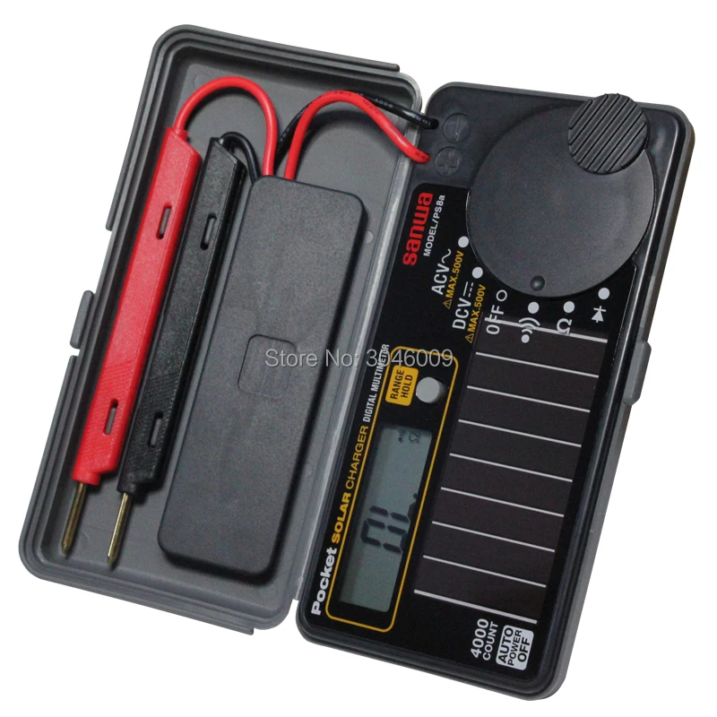 Japan sanwa PS8a Digital Multimeters / Pocket Type, Solar charge battery DMM, Resistance / On / Diode Test