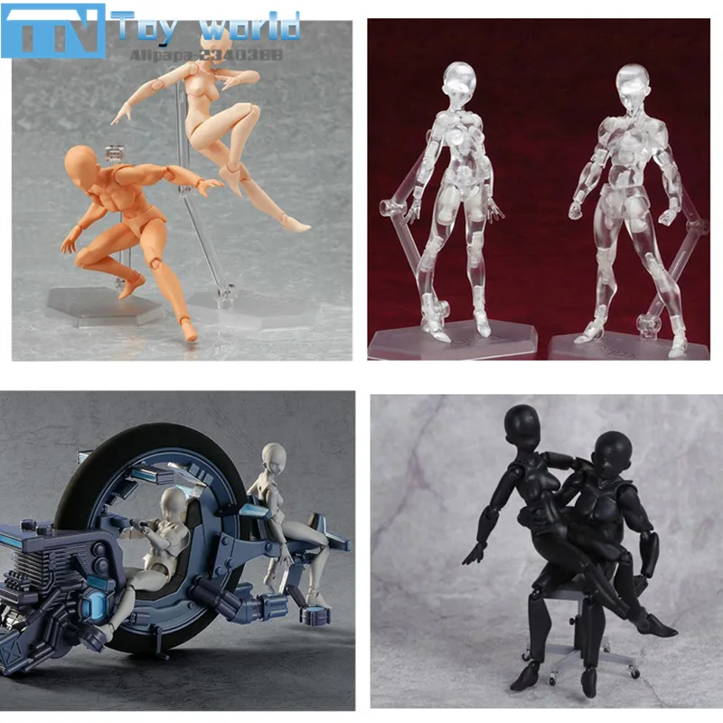 2023 Figma Artist Movable Limbs Male Female 13cm PVC Sketch model Toy Figure Model Mannequin bjd Art Sketch Draw Action Figures