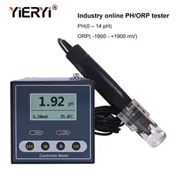 Yieryi original em linha industrial controlador de ph medidor orp monitor digital 0.02 ph 1mv superior inferior controle limite alarme ph tester