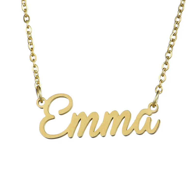 Lateefah Drop Shipping Personality Custom Necklaces Gold Color Stainless Steel Name Jessica Necklace For Gift Nameplate Pendant