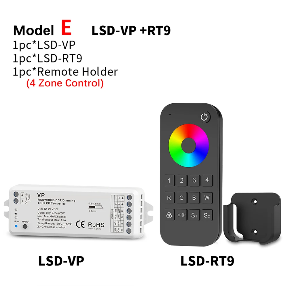 Imagem -04 - Rgb Rgbw Controlador rf 12v 24v 15a em Rgb Rgbw Led Luz de Tira Inteligente Wifi Controlador Pwm 2.4g sem Fio Toque Controle Remoto