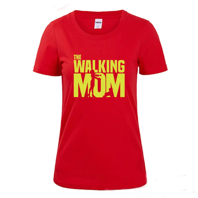 2022 New Funny The Walking Mom T Shirt Short Sleeve O-Neck Cotton Casual Mother\'s Day Gift T-shirt Woman Tshirt