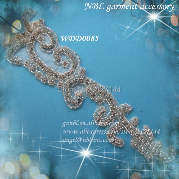 

bridal beaded rhinestone appliques for wedding dresses WDD0085