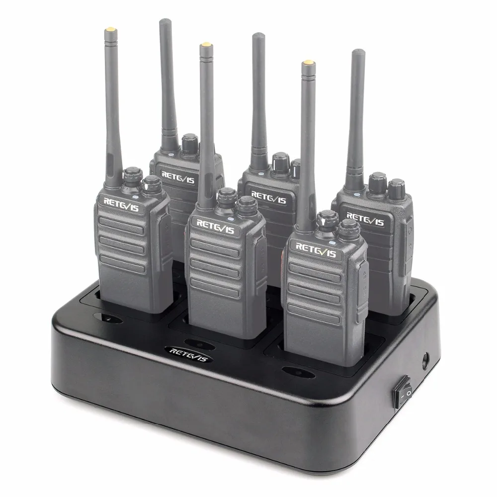 Retevis RTC21 a Sei Vie Charger/Caricabatteria per Retevis RT21/RT24/H777S/RT24V/RT28/RT53 Per Hotel/Ristorante Walkie Talkie