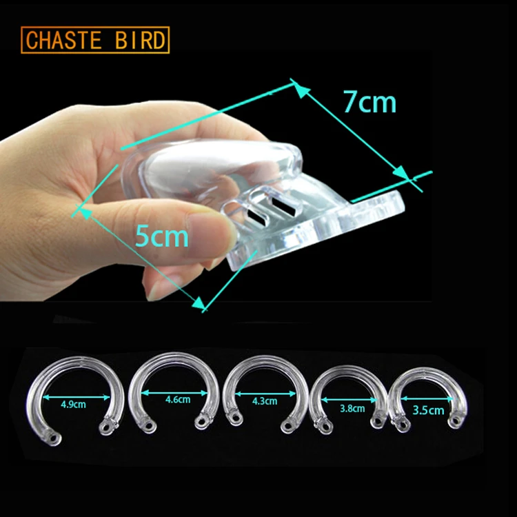 CHASTE BIRD Small/Standard Male Chastity Device Cock Cage With 5 Size Rings Brass Lock Locking Number Tags Sex Toys CB6000 A153