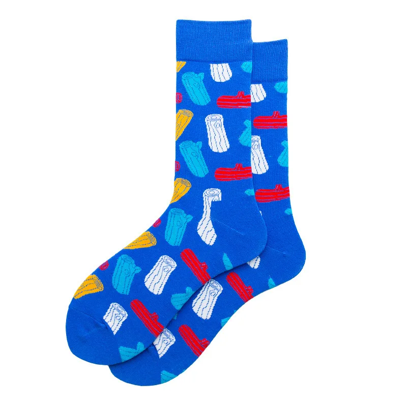 Novelty  Men Socks Dress Colorful Abstract Finger Pattern Comfortable Skateboard For Causal Funny Wedding Happy Socks