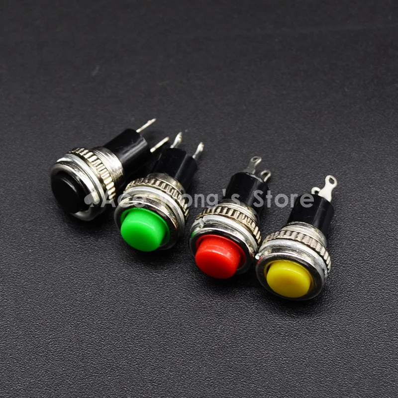 5pcs/LOT 10mm Thread Multicolor 2 Pins Momentary Push Button Switch 3A/125V 1A/250V DS-316