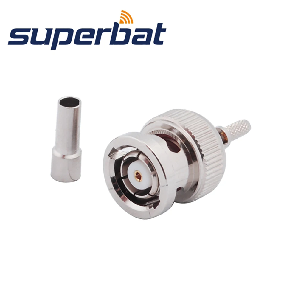 Superbat 10pcs RP-BNC Crimp RF Coaxial Connectors Male/Female Pin for RG316 RG179 RG178 Cables 1.13mm 1.37mm