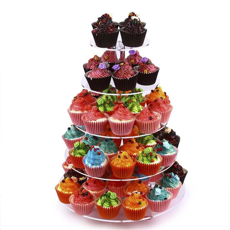 3/4/5 Tier Crystal Acrylic Cake Stand Round Cupcake Holder Shelf Wedding Birthday Party Cup Cake Display Stands Decorating Tools