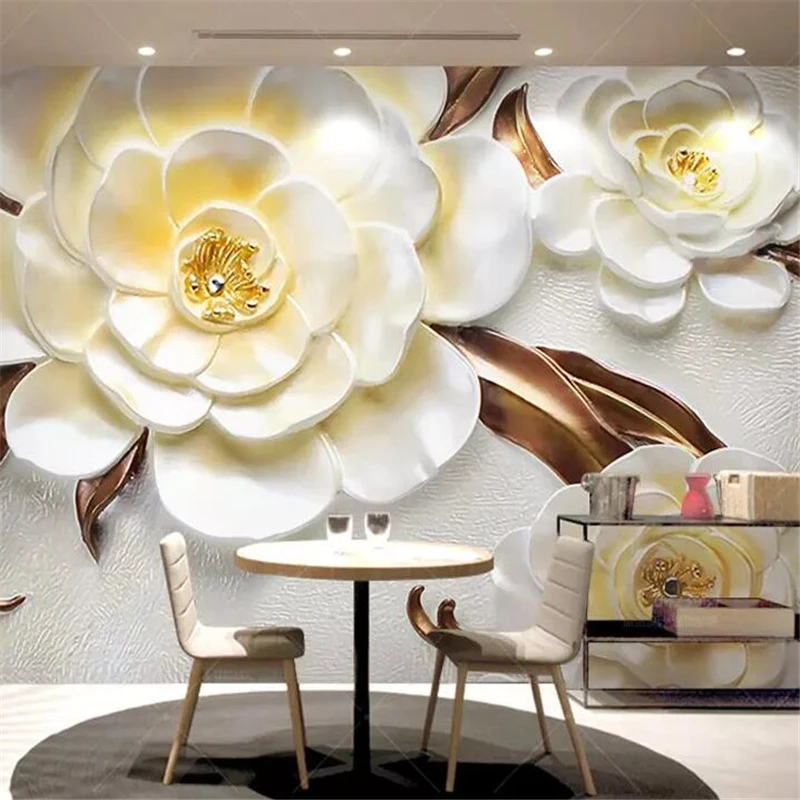 beibehang Custom Photo wallpaper for walls 3d Yellow rose Large Mural Wallpaper Living Room 3d papel de parede wallpaper mural