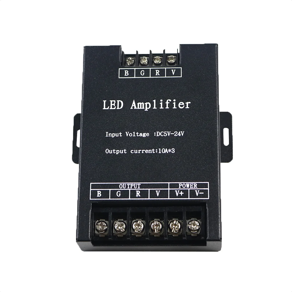 

10A*3 Led RGB Amplifier Controller input 5-24V 30A Signal Repeater 360W for 3528 5630 5050 RGB Led strip led module,led display