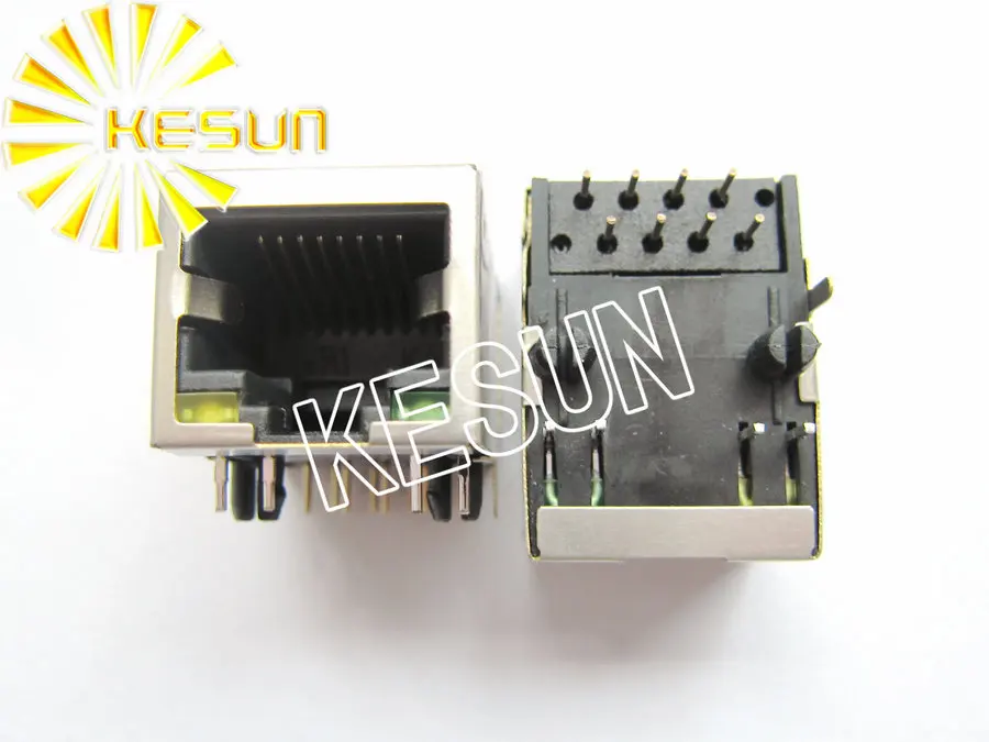 50PCS x RJ45 59 Shield Type With LED 90 Degree Right Angle RJ45 LAN Modular Network Connector