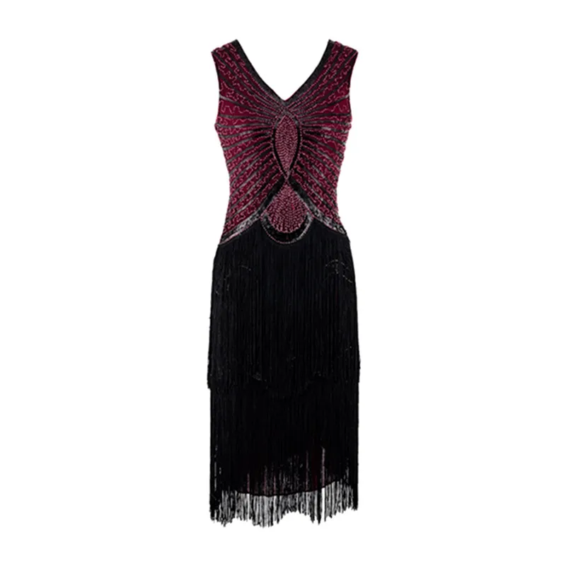 

2019 Women 1920s Gatsby Cocktail Sequin Art Deco Flapper Dress Roaring Cocktails Dress Vintage Tank Pencil