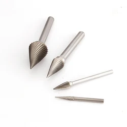 Tapered Tip Tungsten Steel Milling Cutter 1pcs Carbide Rotary File Woodworking Wood Carving Tool Grinding Head M-shaped