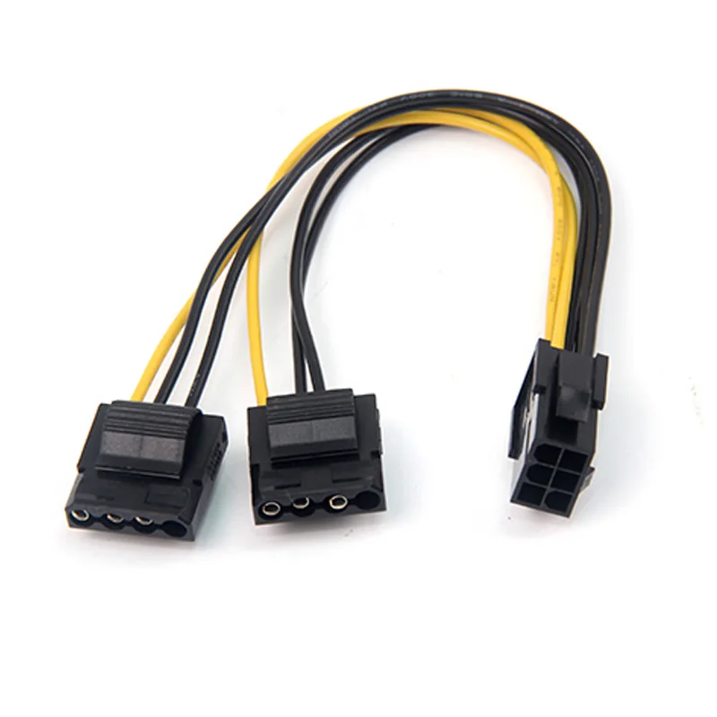 Кабель питания 6Pin Female/Dual 4Pin Female для видеокарты Molex 4Pin