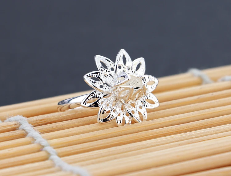 Birthday Gift Fashion Stacking Ring For Women S925 Sterling Silver Beautiful Flower Wedding Band Party Fine Jewelry image 5