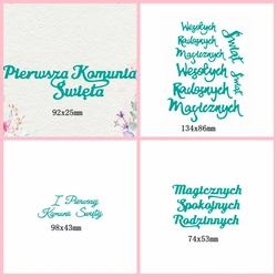 Język polski seria DIY wykrojniki do metalu Scrapbooking ręcznie wykonana dekoracja karta papierowa fotoalbum Making szablon do wytłaczania