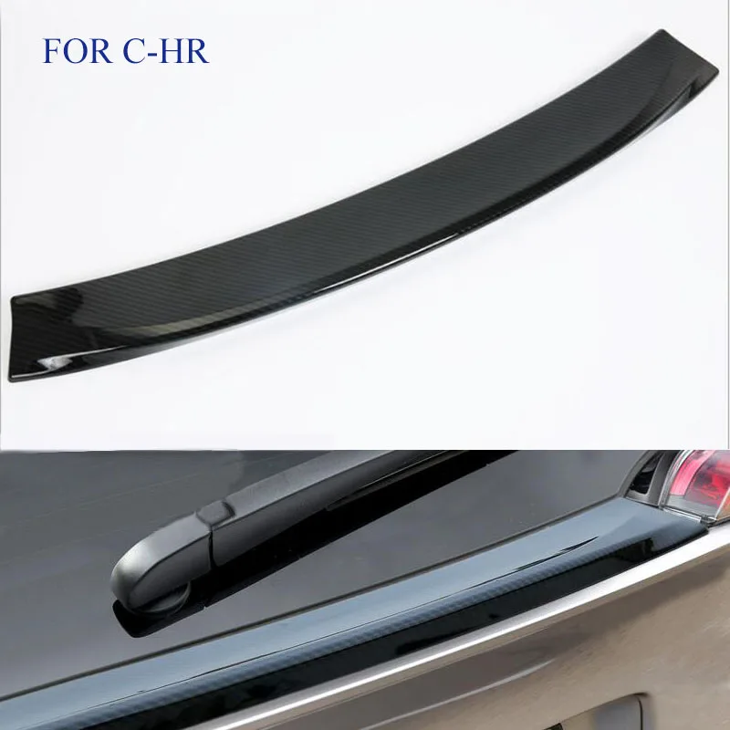 

FIT FOR CHR C-HR 2017 2018 ABS Car Accessory Rear Trunk Lid Spoiler Trim Tail Rear Upper Bumper Protector Sticker Cover