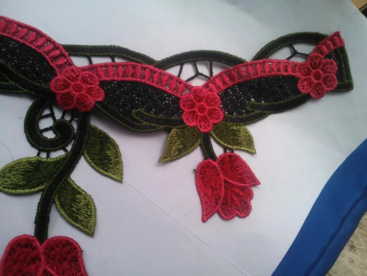 Rose Embroidery Lace Collar Embroidered Lace Fabric The Collar Lace Clothing Accessories Neckties