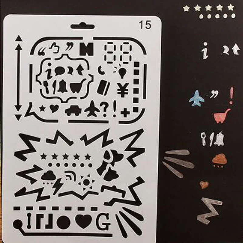 

1pc Children'S Drawing Decoration Painting Template Lace Ruler Album Production Manual Material Office School Supplies Reusable