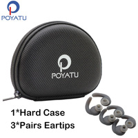 POYATU Earhook Ear Gel Tips For Meizu EP51 Bluetooth Sport Wireless Headphones Replacement Earbuds With Zipper Earphone Case Bag