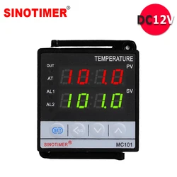 Zasilanie 12VDC wejście PT100 K termopara cyfrowy regulator temperatury PID SSR przekaźnik wyjście dla ciepła z alarmem