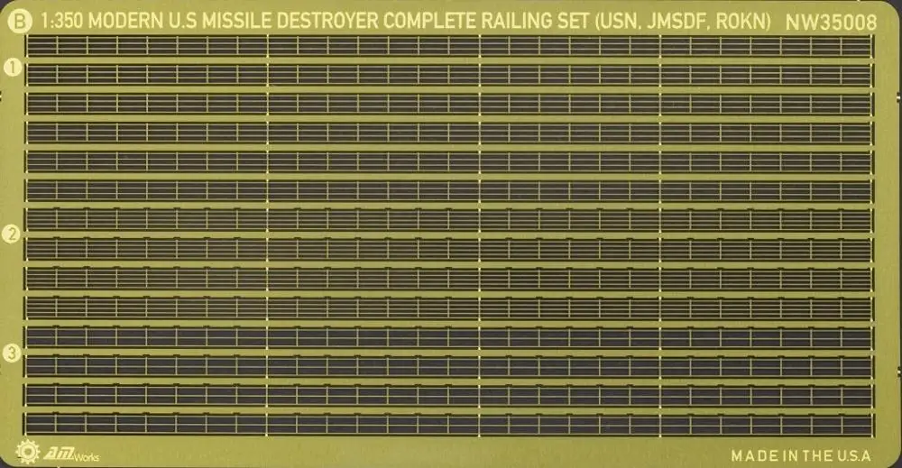 1/350 Scale Railing: Modern U.S surface vessels  ABC/SET Metal Model Precision Accessory