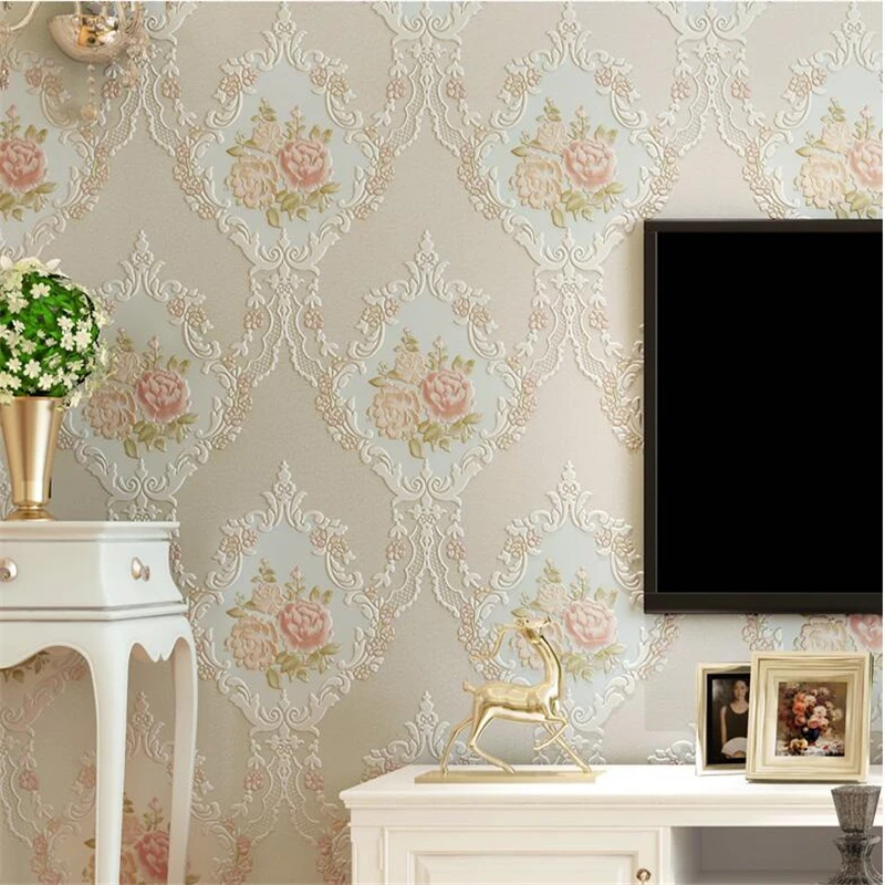 beibehang Fresh European pastoral 3D stereo wallpaper warm living room TV background wallpaper papel de parede europeu wallpaper