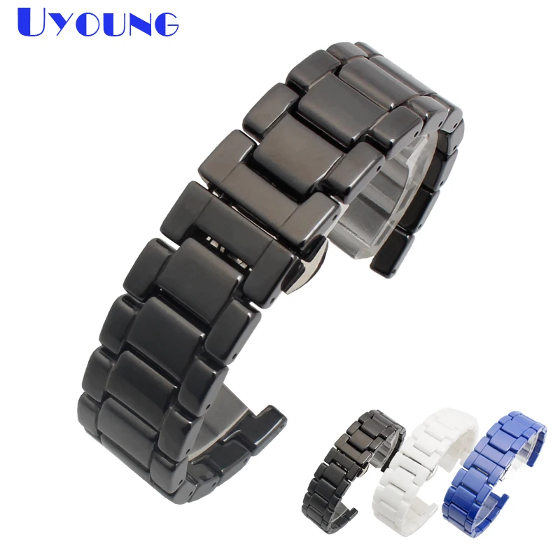 18*10mm 16*8mm 16*9mm16*10mm 20*11mm notch smooth ceramic watch  strap  blue white black color womans bracelet watch accessories