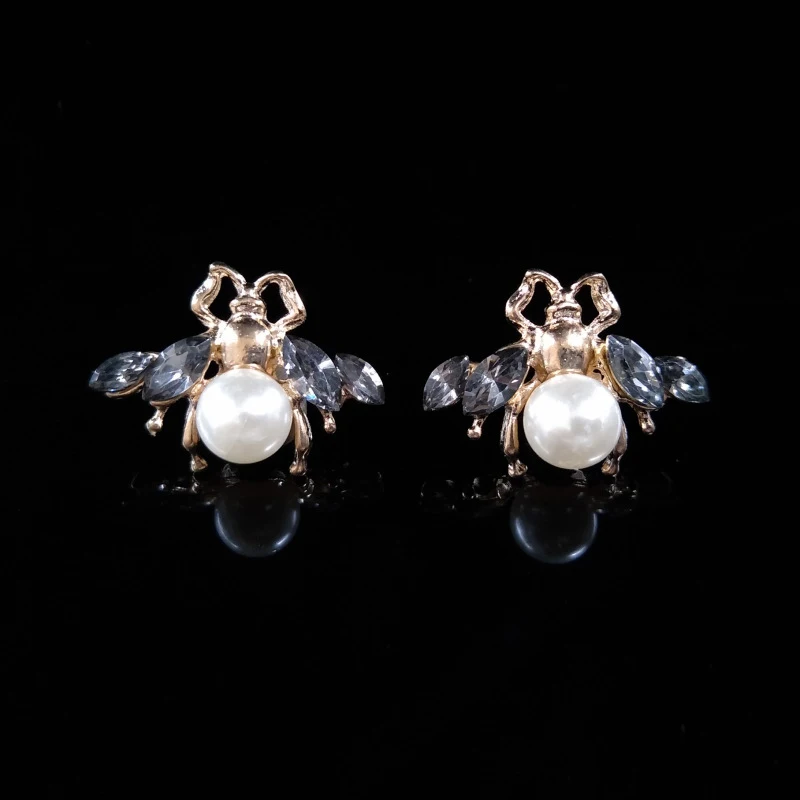 2019New 100Pcs Animals Bees Rhinestone Pearl Button for DIY Hair and Bags or Shoes Flower Accessoriess HZ482