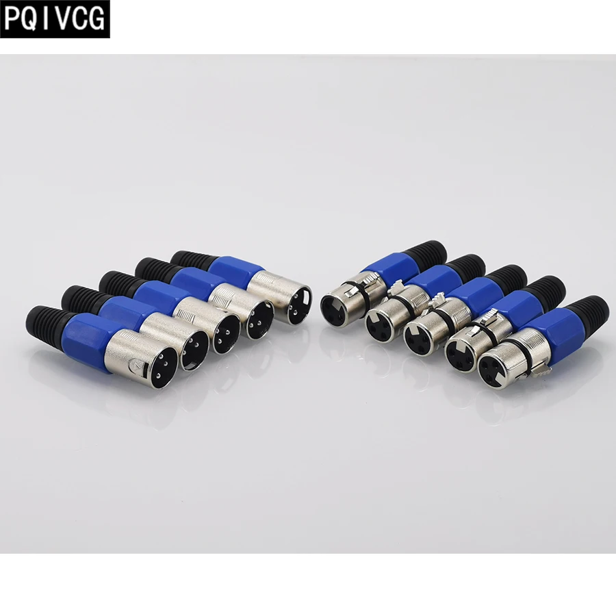 

5 pairs / 3 PIN XRL Plug ON/OUT DMX XRL PLUG DMX512 signal cable connector 5 pieces IN 5 pieces OUT