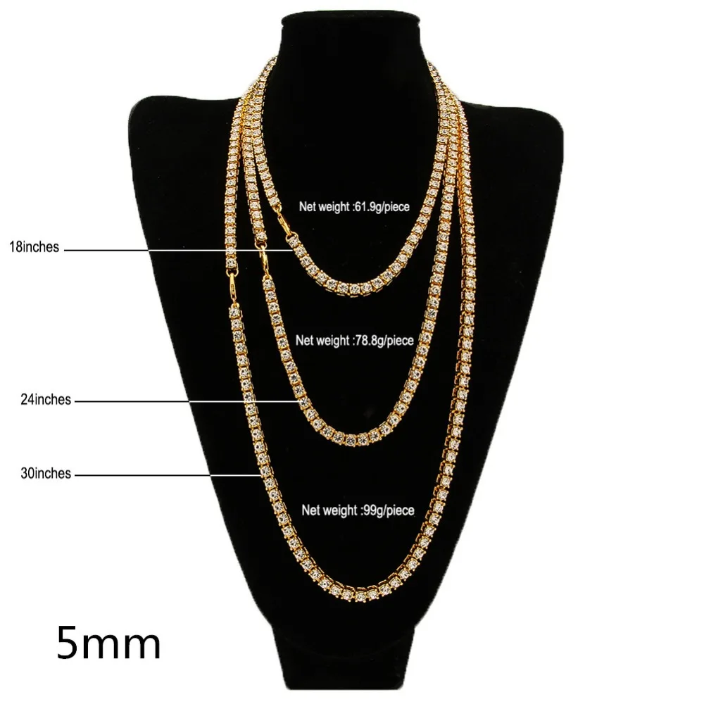TBTK One Row Tennis Link Chain Choker Necklace Paved Bling Crystal Zircon Punk Style Man Luxury Hiphop Jewelry image 5